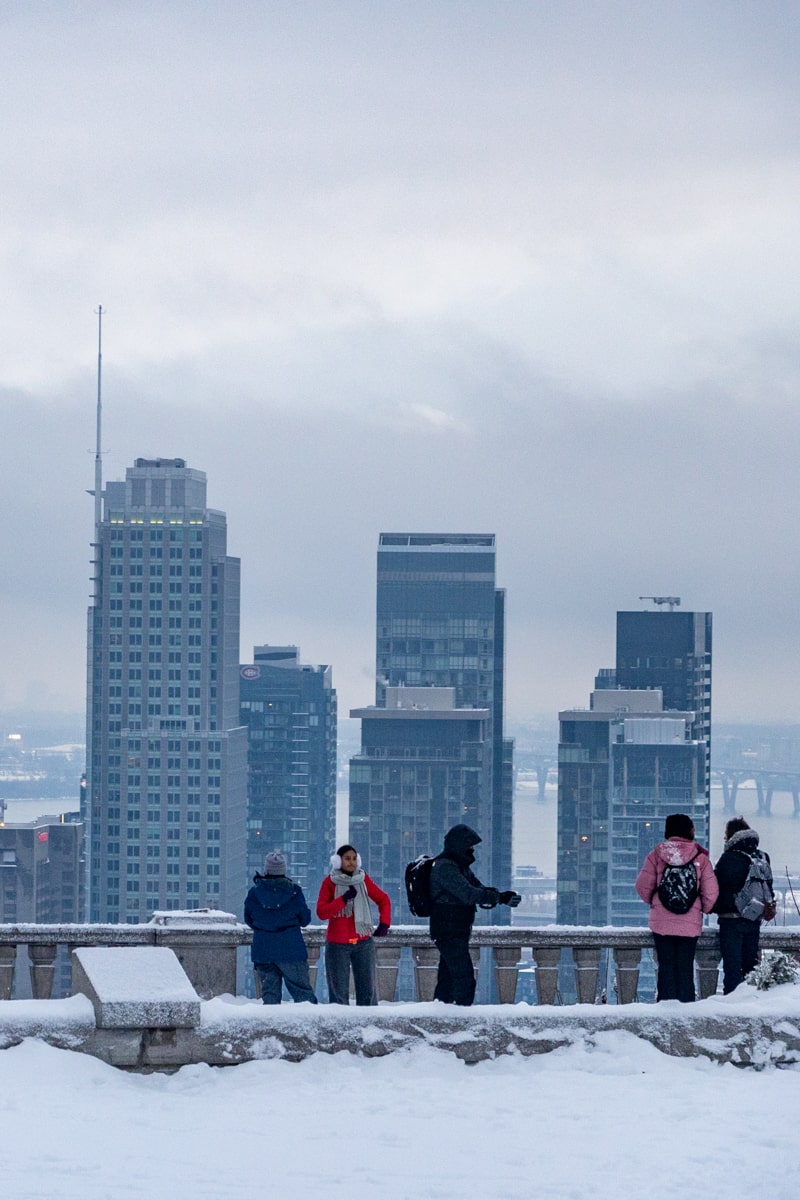 Belvédère du Mont Royal sous la neige