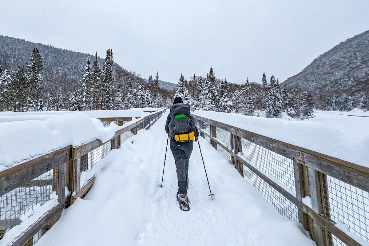 Balade en raquettes dans le parc de la Jacques Cartier, Quebec