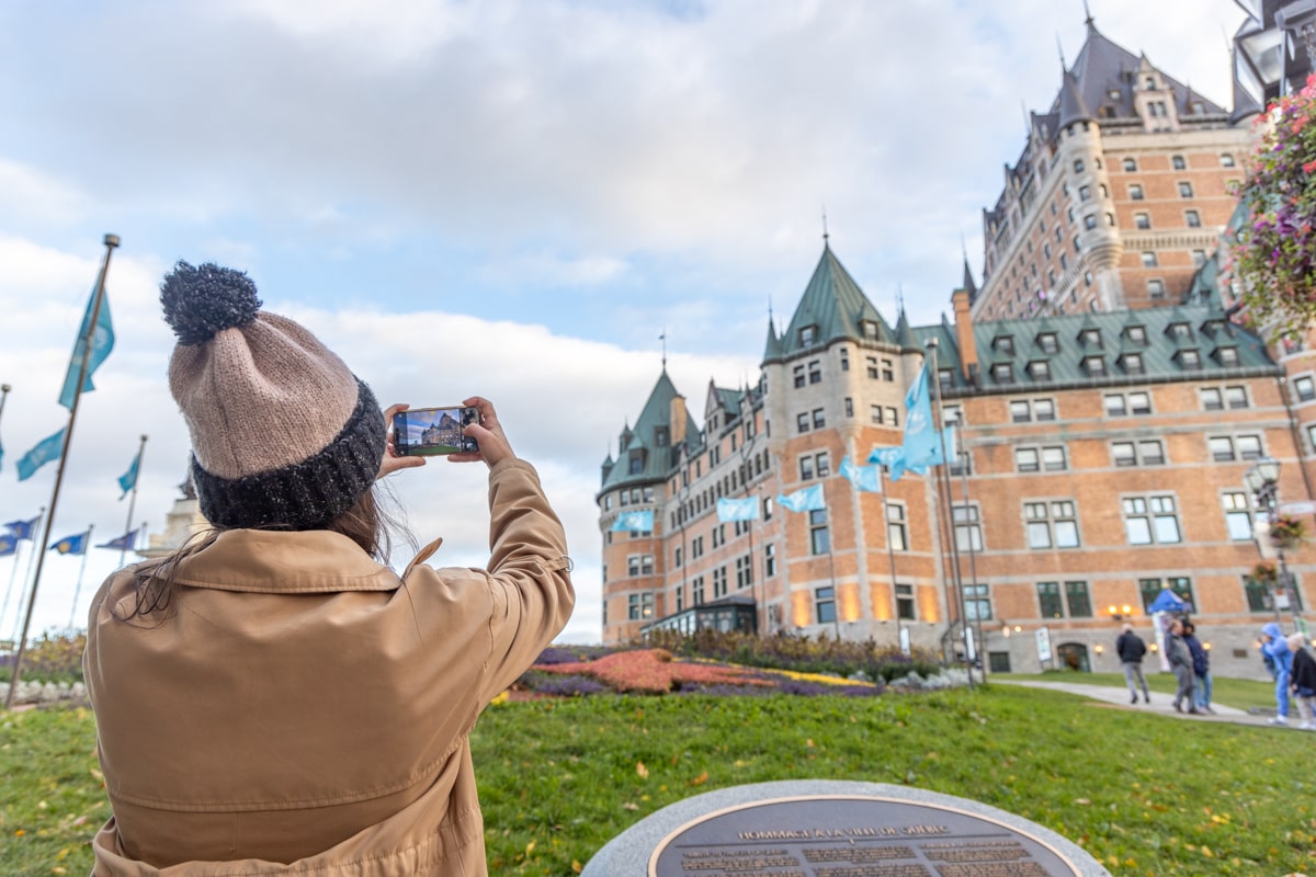 Photo du château de Frontenac dans la ville de Quebec