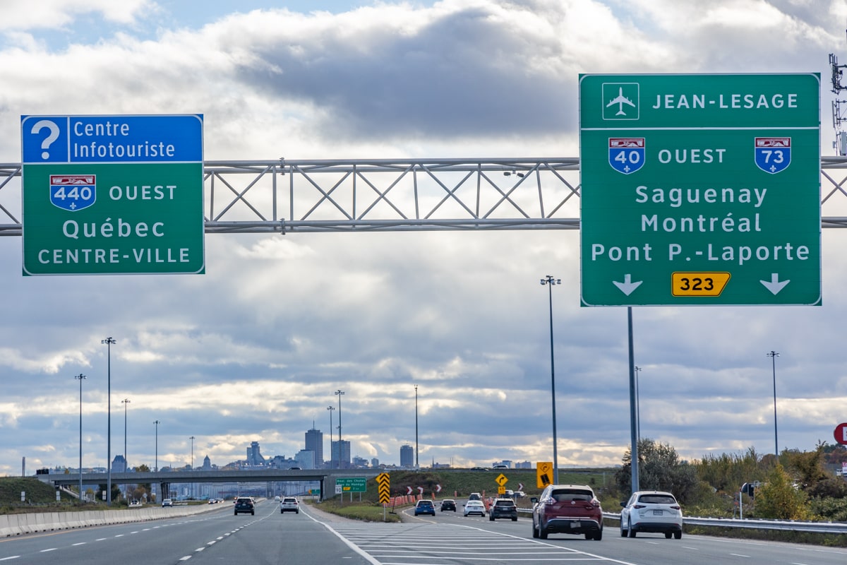 Accès en voiture à Quebec