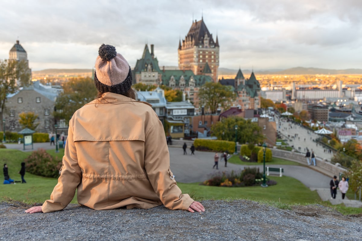 Vue sur Quebec et le château de Frontenac depuis la Citadelle