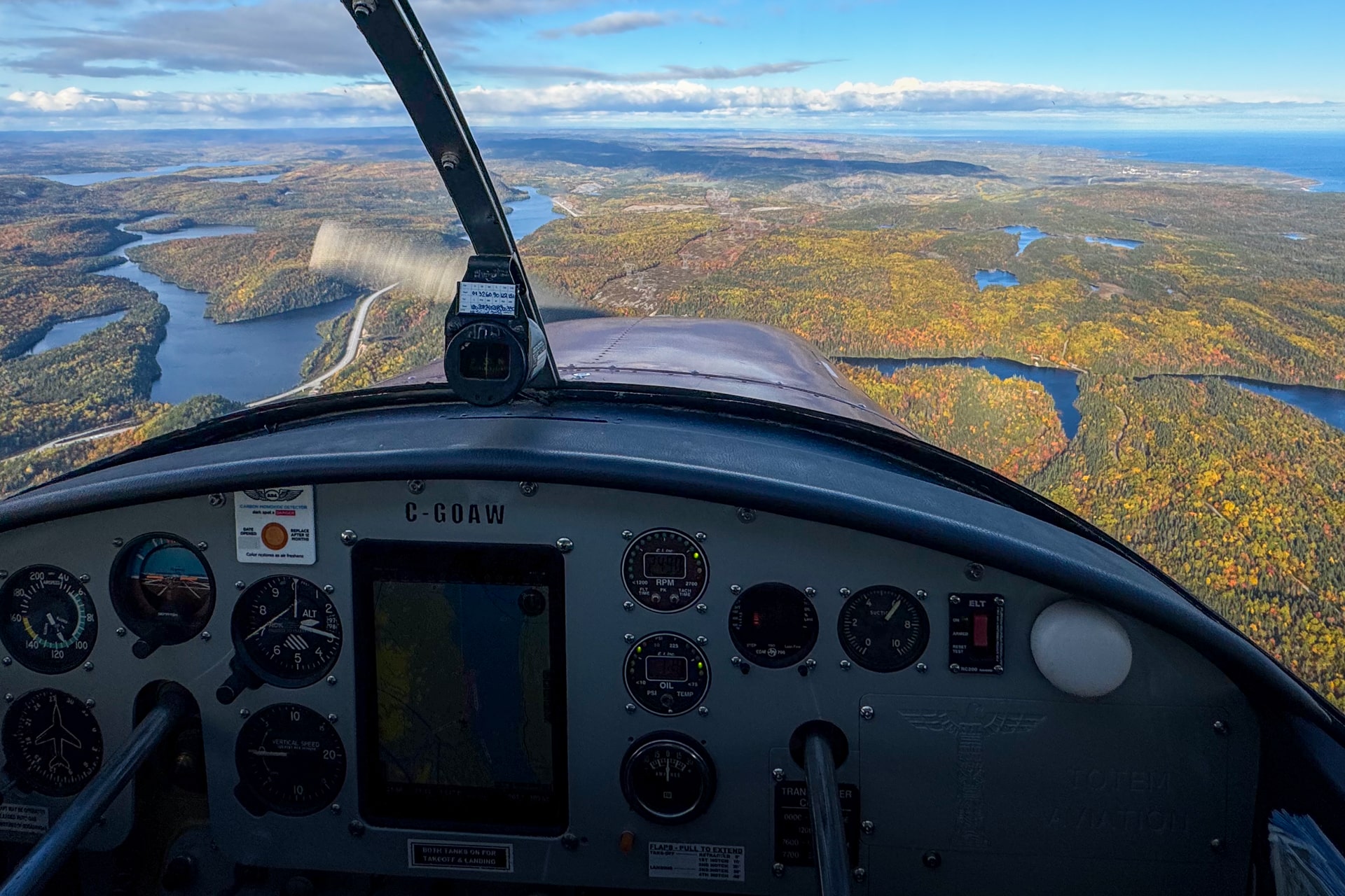 Survol de Tadoussac en avion