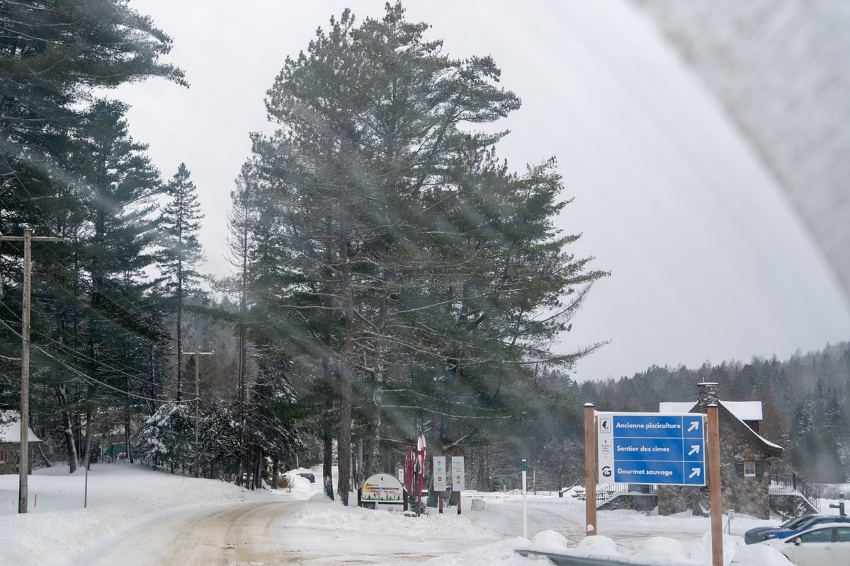 Arrivée au sentier des cimes en voiture