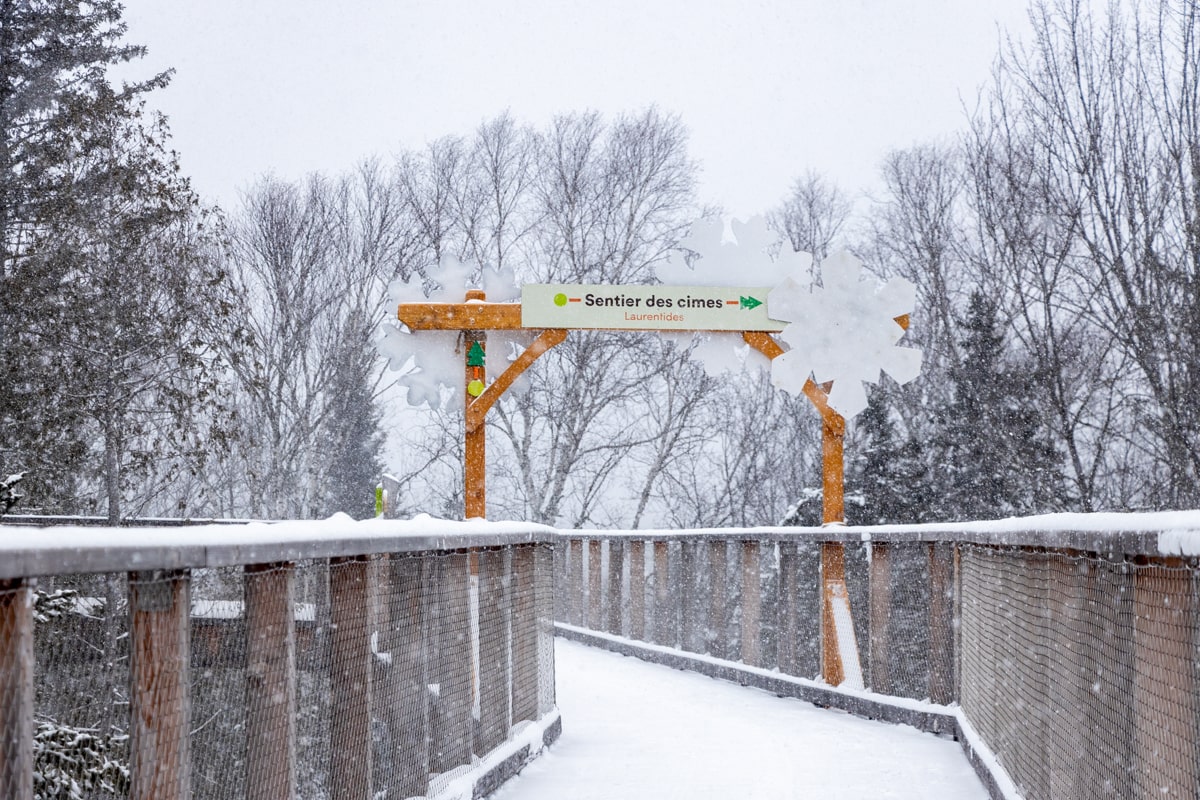 Le sentier des Cimes Laurentides en hiver