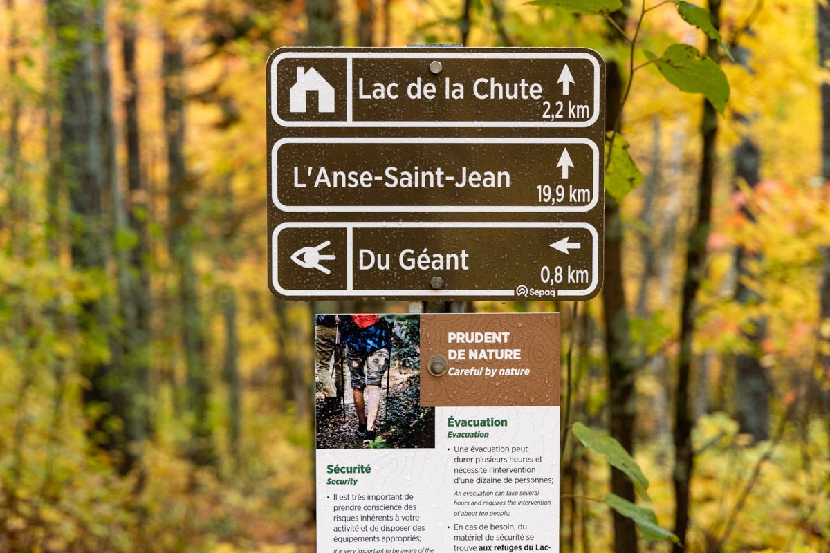 Panneau sentier, point de vue du Géant